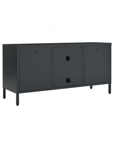 Mobile TV Antracite 105x35x52 cm in Acciaio e Vetro