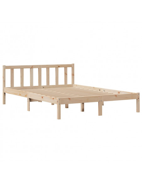 Letto senza Materasso 140x200 cm in Legno Massello di Pino