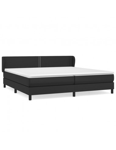 Giroletto a Molle con Materasso Nero 200x200 cm in Similpelle