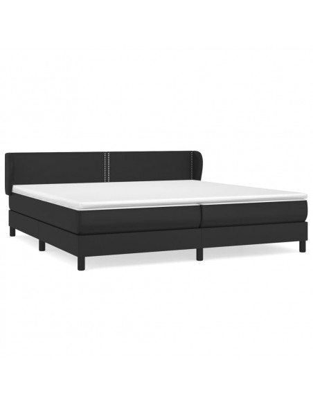Giroletto a Molle con Materasso Nero 200x200 cm in Similpelle