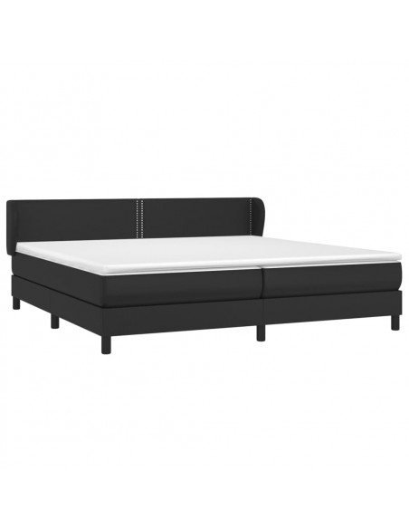 Giroletto a Molle con Materasso Nero 200x200 cm in Similpelle