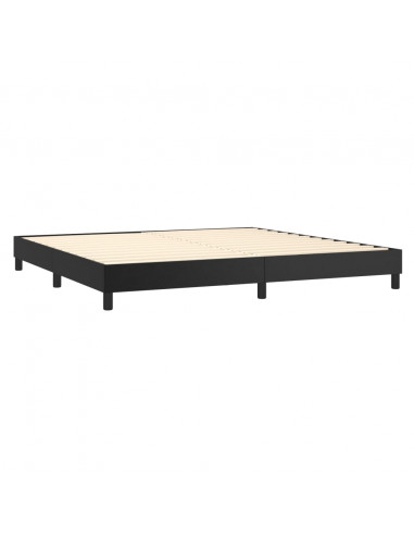 Giroletto a Molle con Materasso Nero 200x200 cm in Similpelle
