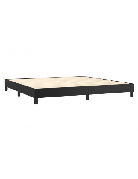 Giroletto a Molle con Materasso Nero 200x200 cm in Similpelle