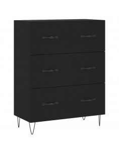 Credenza Nera 69,5x34x180 cm in Legno Multistrato 2