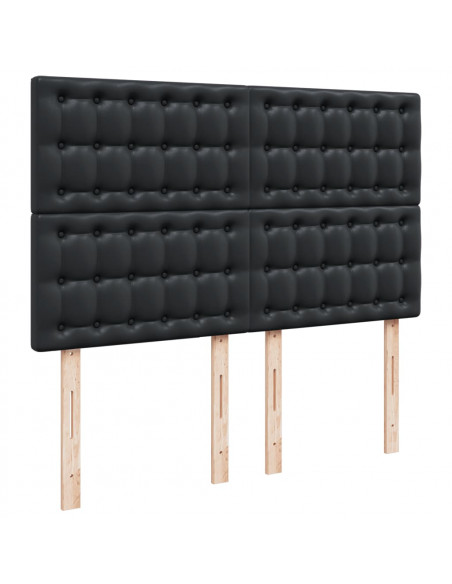 Giroletto a Molle con Materasso Nero 140x200 cm in Similpelle