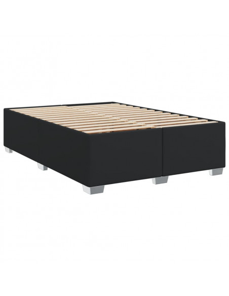 Giroletto a Molle con Materasso Nero 140x200 cm in Similpelle