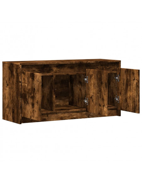 Mobile Porta TV con LED Rovere Fumo 100x34x50 cm in Truciolato