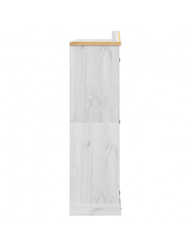 Armadio Corona Bianco 194x52x186 cm in Legno Massello di Pino