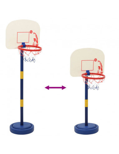 Stand da Basket con Palla e Pompa Regolabile Altezza 90/121 cm