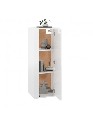 Mobile Porta TV a Parete Bianco Lucido 40x34,5x100 cm