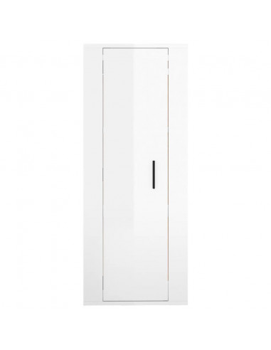 Mobile Porta TV a Parete Bianco Lucido 40x34,5x100 cm