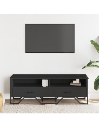 Mobile Porta TV Nero 122x34x41 cm in Legno Multistrato