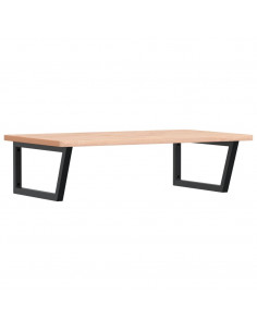 Ripiano a Parete per Lavabo in Acciaio e Massello di Faggio 2