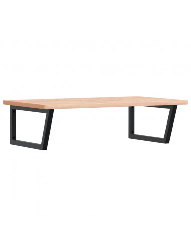 Ripiano a Parete per Lavabo in Acciaio e Massello di Faggio