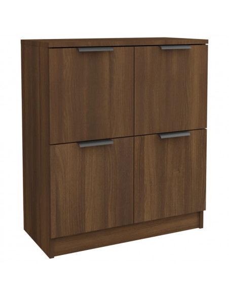 Credenze 2 pz Rovere Marrone 60x30x70 cm in Legno Multistrato