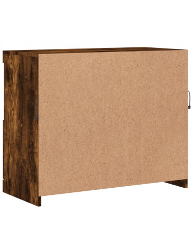 Credenza con Luci LED Rovere Fumo 81x37x67 cm