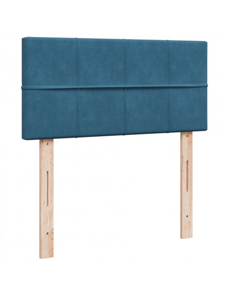 Giroletto a Molle con Materasso Blu Scuro 90x200 cm in Velluto