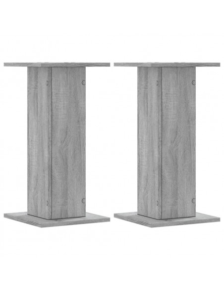 Supporti Altoparlanti 2 pz Grigio 30x30x40 cm in Multistrato