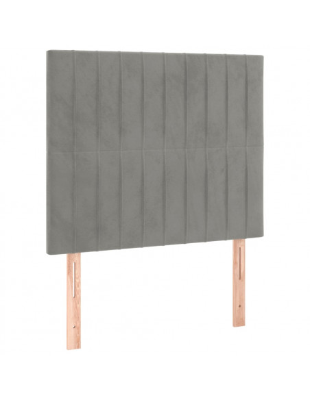 Testiera 2 pz Grigio Chiaro 80x5x78/88 cm in Velluto