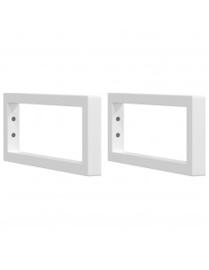 Reggimensole per Lavabo 2 pz Bianche Rettangolari in Acciaio 2