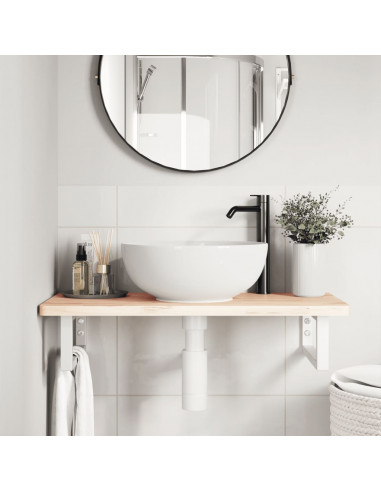 Reggimensole per Lavabo 2 pz Bianche Rettangolari in Acciaio