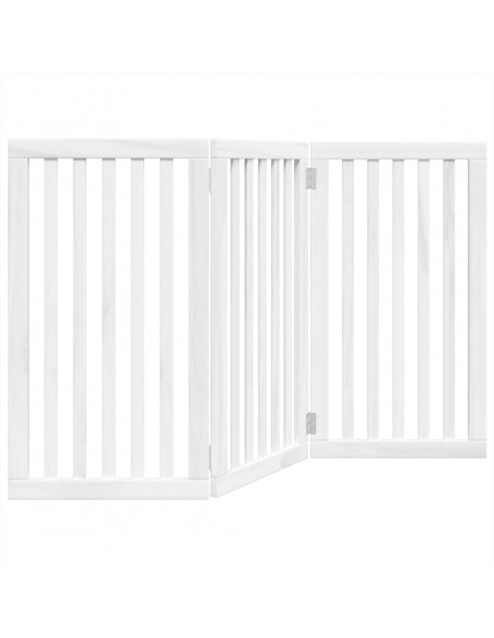 Cancello per Cani Pieghevole 3 Pannelli Bianco 150 cm Pioppo