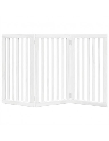 Cancello per Cani Pieghevole 3 Pannelli Bianco 150 cm Pioppo