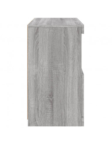 Credenza con Luci LED Grigio Sonoma 60x37x67 cm