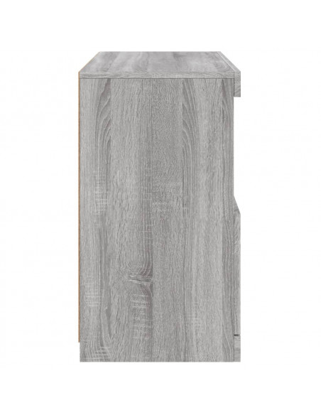 Credenza con Luci LED Grigio Sonoma 60x37x67 cm