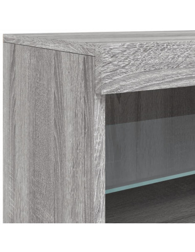 Credenza con Luci LED Grigio Sonoma 60x37x67 cm