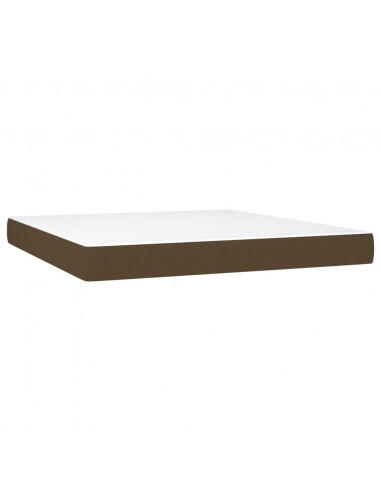 Giroletto a Molle con Materasso Marrone Scuro 160x200cm Tessuto