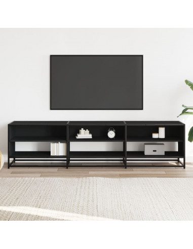 Mobile Porta TV Nero 180x40x46 cm in Legno Multistrato