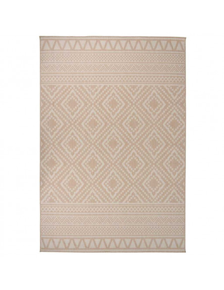 Tappeto da Esterni a Tessitura Piatta 160x230cm Strisce Marroni