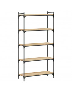 Libreria 5 Ripiani Rovere Sonoma 80x30x154 cm Legno Multistrato 2