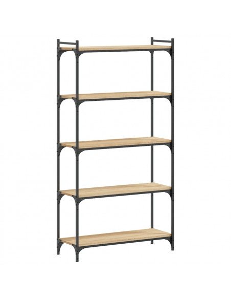 Libreria 5 Ripiani Rovere Sonoma 80x30x154 cm Legno Multistrato
