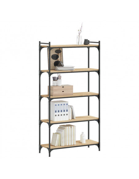 Libreria 5 Ripiani Rovere Sonoma 80x30x154 cm Legno Multistrato