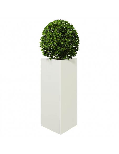 Fioriera da Giardino Bianca Triangolare 40x34,5x70cm in Acciaio