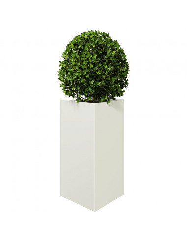 Fioriera da Giardino Bianca Triangolare 50x43x75 cm in Acciaio