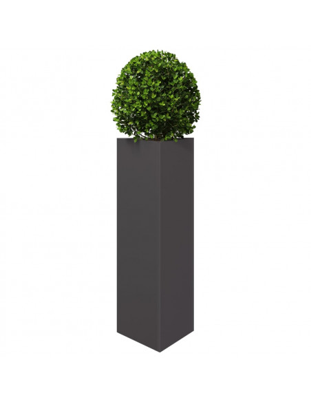 Fioriera da Giardino Nera Triangolare 30x26x75 cm in Acciaio