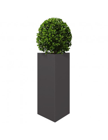 Fioriera da Giardino Nera Triangolare 40x34,5x70 cm in Acciaio