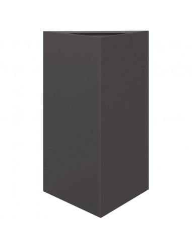 Fioriera da Giardino Nera Triangolare 50x43x75 cm in Acciaio