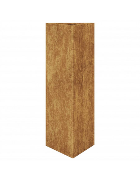 Fioriera da Giardino Triangolare 30x26x75 cm in Acciaio Corten