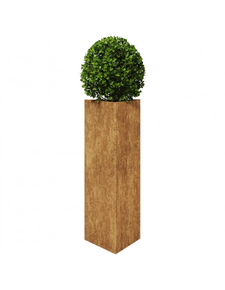 Fioriera da Giardino Triangolare 30x26x75 cm in Acciaio Corten