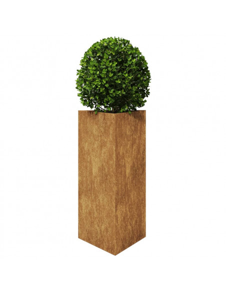 Fioriera da Giardino Triangolare 40x34,5x70 cm Acciaio Corten