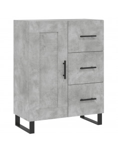 Credenza Grigio Cemento 69,5x34x180 cm in Legno Multistrato 2