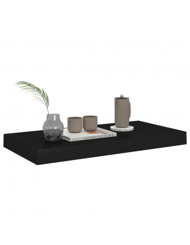 Scaffale a Parete Nero 50x23x3,8 cm in MDF