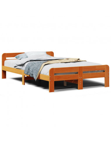 Letto senza Materasso Marrone Cera 120x190 cm in Legno di Pino