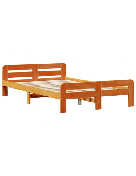 Letto senza Materasso Marrone Cera 120x190 cm in Legno di Pino