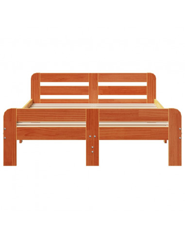 Letto senza Materasso Marrone Cera 120x190 cm in Legno di Pino