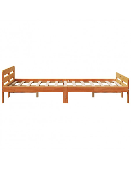 Letto senza Materasso Marrone Cera 120x190 cm in Legno di Pino
